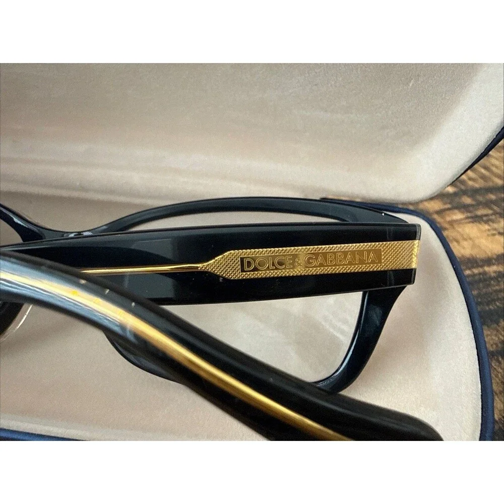 Dolce And Gabbana Eyeglass Frames In A Dark Black with Gold - Frames Only